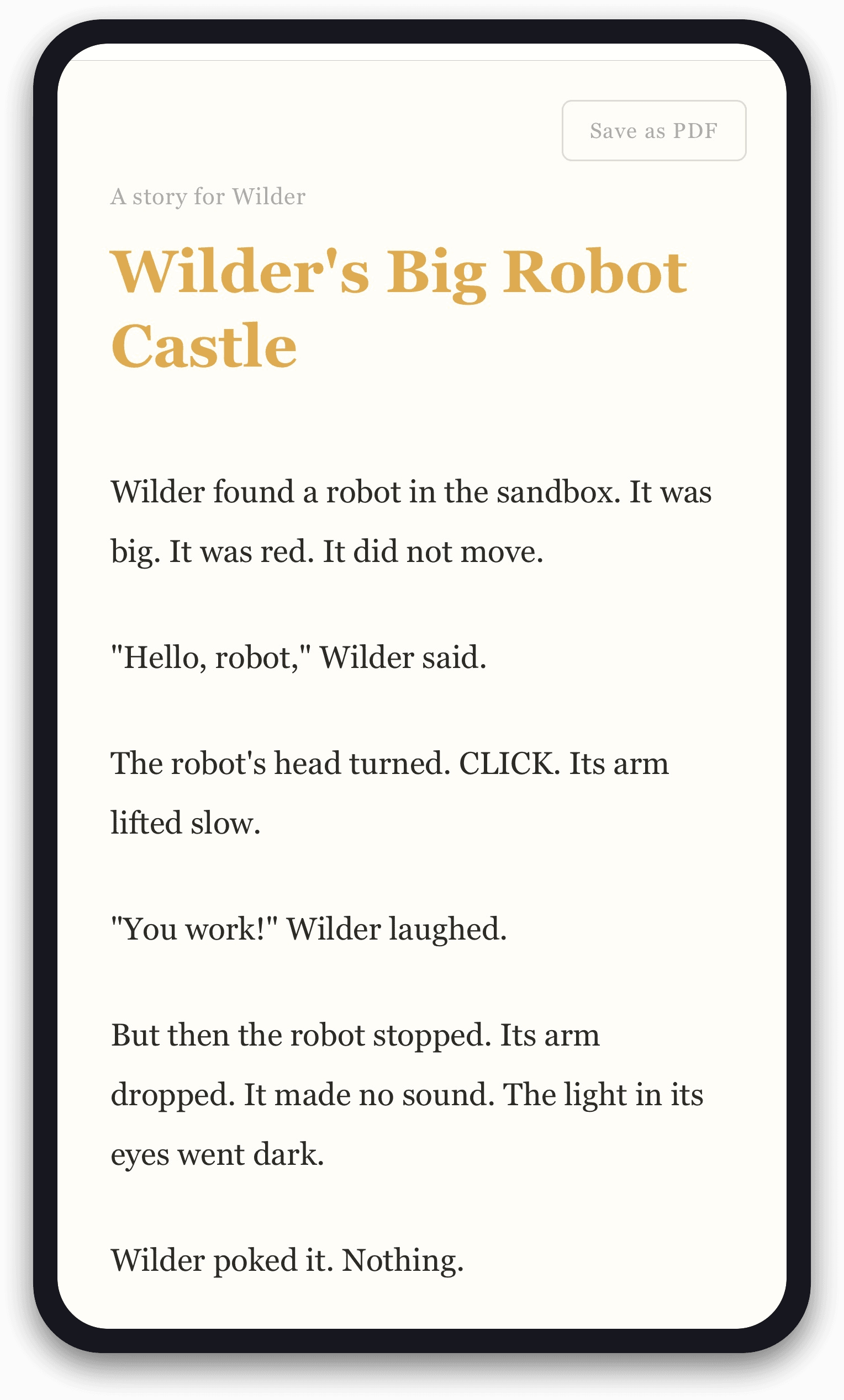 Full story, ready to read at bedtime